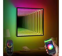 Miroir lumineux Infinity avec télécommande, décoration murale moderne pour chambre à coucher et fête