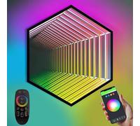 Miroir lumineux Infinity avec télécommande, décoration murale moderne pour chambre à coucher et fête