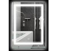 Miroir lumineux LED 20 W interrupteur tactile étagère intégrée 50L x 12l x 70H cm