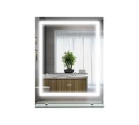 Miroir lumineux LED 43W antibué réglable interrupteur tactile étagère intégrée 60L x 14P x 80H cm