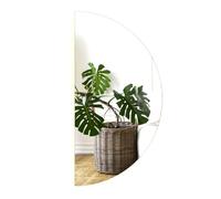 Miroir Lumineux LED Blanc Chaud Mural Grand Moderne Horizontale et Verticale Semi-Rond sans Cadre Décoratif pour Le Loft Le Salon Salle de Bain Arc Éclairage 90cm