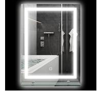 Miroir lumineux LED mural de salle de bain kleankin avec étagère intégrée 3 couleurs luminosité réglable interrupteur tactile