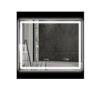 Miroir lumineux LED salle de bain 100 x 80 cm bluetooth interrupteur tactile lumière réglable 3 couleurs fonction anti-buée et mémoire