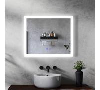 Miroir Lumineux pour Salle de Bain 60x50 lumière réglable 2800-6000K Pose réversible