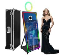 Miroir magique avec lumière RVB (écran tactile noir de 109 cm, machine à photomaton)