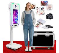 Miroir magique portable - Écran tactile de 54,6 cm - Pour selfie, appareil photo reflex numérique - Mini PC intégré - Pour mariage, événement, fête - Blanc
