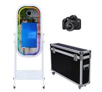 Miroir magique pour photomaton avec écran tactile de 54,6 cm - Lumière RVB pour événement, location, fête de mariage (machine + appareil photo)