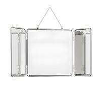 Miroir Maquillage 3 Faces pour Salle De Bain, Miroir Triptyque Mural avec Chaînette pour Coiffure Rasage Et Coupe, 30×60cm