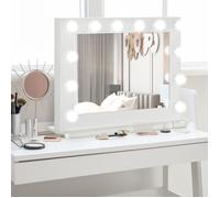 Miroir maquillage Hollywood - HOMCOM - Blanc - LED lumineux - 80x60x20cm