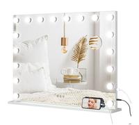 Miroir maquillage lumineux LED - HOMCOM - intensité réglable miroir grossissant port de charge USB, 80 x 62 cm