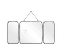 Miroir Maquillage pour Salle De Bain, 3 Faces, Pliable, Miroirs Muraux avec Cadre en Acier Inoxydable pour Coiffure Rasage Et Coupe