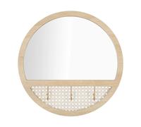 Mauro Ferretti Miroir mural rond Fuji bois brun Ø 50x5 cm