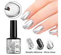 Miroir Métal Gel Vernis À Ongles Avec Argent Rose Doré Peinture Dessin-Facile À Appliquer Et Longue Durée.Mental Mirror Gell.