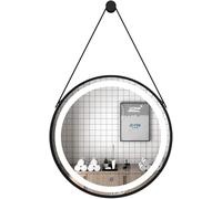 Miroir, Miroir LED Rond Hging HD en Métal Vintage, Miroir Mural Lumineux avec Interrupteur Tactile Dimmble Température De Couleur Réglable, Gold Frame, 80cm