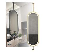 Miroir Monté Au Plafond, Miroir Rotatif Double Face Suspendu Ovale, Miroir De Salle De Bain Éclairé Suspendu Avec Bouton Tactile Lumineux, For Salle De Bain D'hôtel, Toilettes, Vestiaire, Salon,Entrée