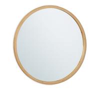 Relaxdays Miroir mural rond avec cadre en bambou