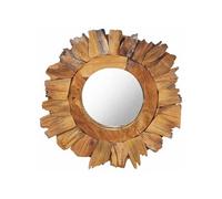 vidaXL Miroir mural Teck 40 cm Rond – Suspendu, décoratif