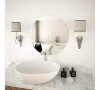 vidaXL Miroir Mural 50 cm Rond Verre Décoration Mur Salle de Séjour Maison 245703