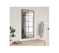 vidaXL Miroir mural 358649 50x100 cm Noir – Cadre en fer peint, Rectangulaire
