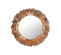 vidaXL Miroir mural 60 cm Teck Rond