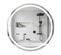 Miroir Mural Ø60cm - CREMLANK - LED Anti-Buée - 60X60X3CM - BLANC - Interrupteur tactile - VERRE - Antibuée