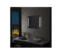 vidaXL Miroir Mural à LED pour Salle de Bains Miroir à Lumière Miroir à Eclairage Economie d'Energie Miroir Carré Intérieur 144706