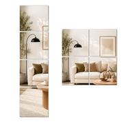 Miroir Mural Adhésif Acrylique 20x20cm Lot de 4, Miroir Autocollant Déco | Miroir acrylique léger 2mm, installation sans perçage pour dressing, chambre et décoration murale
