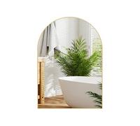 HomCom Miroir mural arqué 50 x 70 cm haute définition cadre en alliage d'aluminium doré
