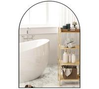 HOMCOM Miroir Mural arqué, Miroir de Salle de Bain, 50 x 70 cm, Haute définition, avec Cadre en Alliage d'aluminium, pour Chambre, Salon, entrée, Noir