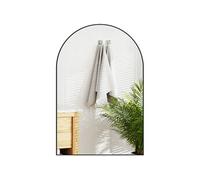 Miroir mural arqué 60 x 90 cm haute définition cadre alliage aluminium noir