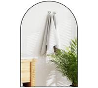 HOMCOM Miroir Mural arqué, Miroir de Salle de Bain, 60 x 90 cm, Haute définition, avec Cadre en Alliage d'aluminium, pour Chambre, Salon, entrée, Noir