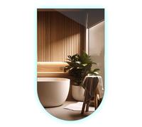 Miroir Mural Arqué avec Éclairage LED 60x100cm pour Salle de Bain Salle de Séjour Chambre à Coucher Blanc Froid Premium Élégant Moderne sans Cadre Courtoisie Cosmétique