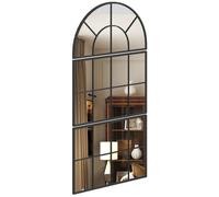 Miroir mural arqué - HOMCOM - en forme de fenêtre - ensemble 3 pièces - cadre en métal - pour salon, couloir - 76 x 149 cm - noir