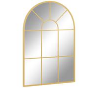 Miroir mural aspect verrière style classique chic - dim. 60L x 90H cm - métal doré verre 3 mm