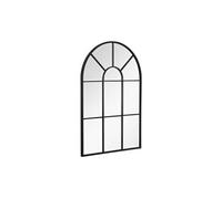 Miroir mural aspect verrière style classique chic - dim. 60l x 90h cm - métal noir verre 3 mm Noir G