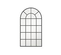 HomCom Miroir verrière Arche - style industriel fenêtre arcade métal noir 110 x 65 cm
