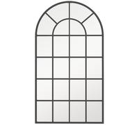 HOMCOM Miroir verrière Arche Style Industriel fenêtre Arcade métal Noir - 110 x 65 cm