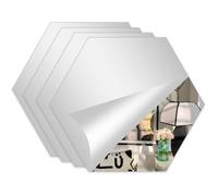 Miroir Mural Autocollant - ABIESSENCE - Hexagonal - 20x20cm - Acrylique - Lot de 4
