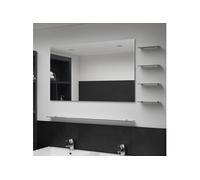 vidaXL Miroir mural avec 5 étagères Argenté 100 x 60 cm