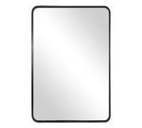Miroir mural avec cadre carré noir et panneau en verre profond pour salon, salon de maquillage et salle de bain, 13 x 18 cm