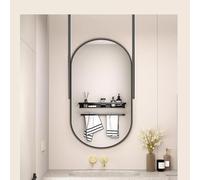 Miroir mural avec cadre en métal ovale design cintre pour salle de bain armoire double bras noir doré 40 cm x 70 cm décoration maison accent
