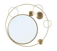 Miroir mural avec cercles en métal doré 90x3x83 cm