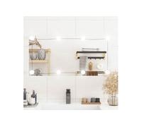 Miroir Mural avec Eclairage LED, Miroir de Maquillage, Miroir Cosmétique, Décoration Chambre à Coucher Salon Salle de Bain, Moderne, Verre