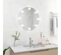 Miroir mural avec éclairage LED rond verre