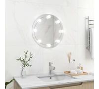 Miroir mural avec éclairage LED rond verre