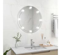 Miroir mural avec éclairage LED rond verre
