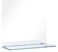 Miroir mural avec étagère 30x30 cm Verre trempé