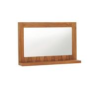 Vidaxl Miroir Mural Avec éTagã¿Re 60x12x40 Cm Bois De Teck Massif