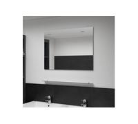 vidaXL Miroir mural avec étagère 80 x 60 cm Verre trempé