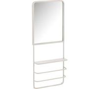 Miroir mural avec étagère métal blanc Ratus L 40 cm